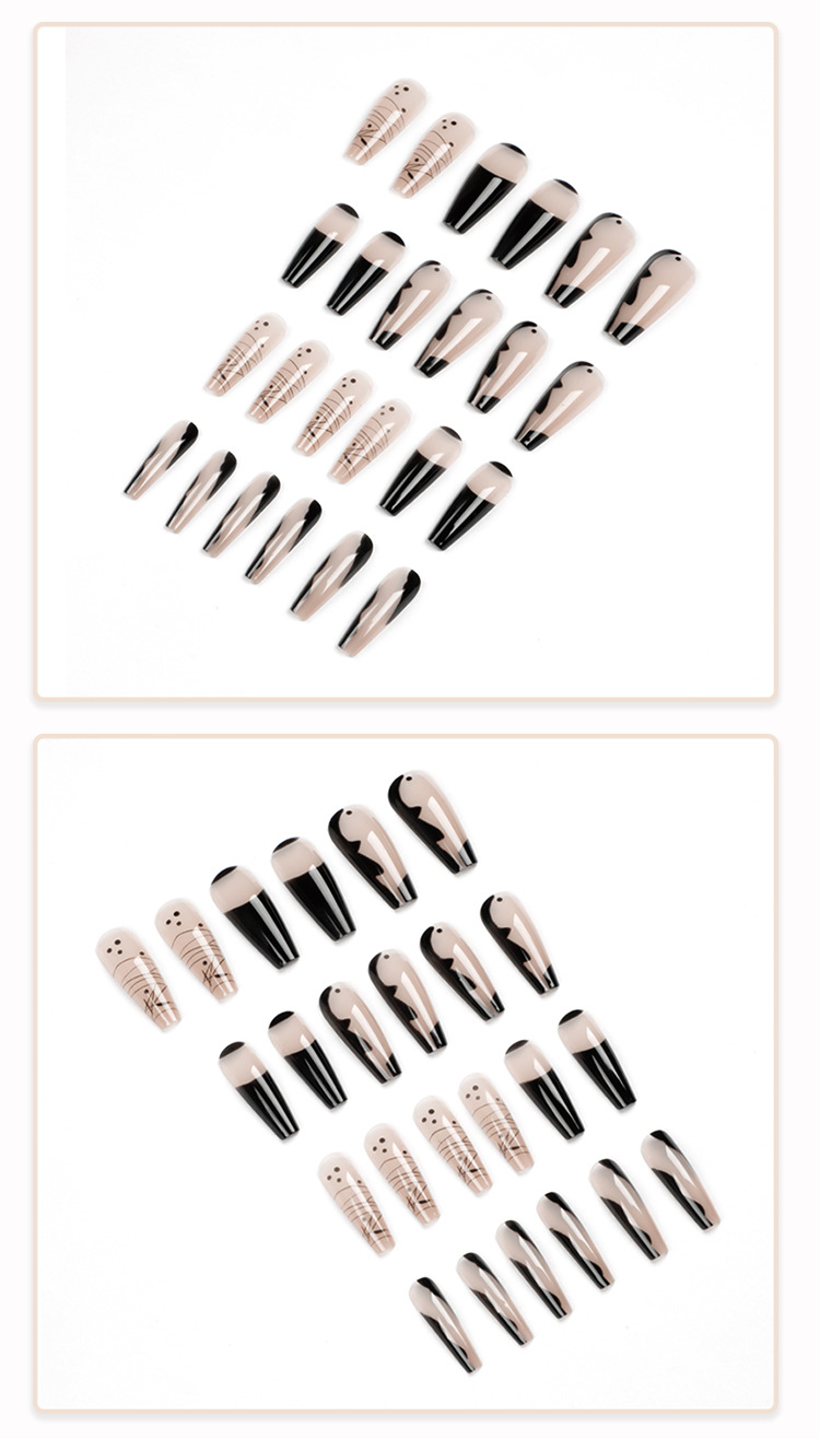 Wholesale of wearable nails with minimalist abstract lines, wholesale of wearable nail art, wholesale of finished nail plates, wholesale of wearable nails in summer pic 6