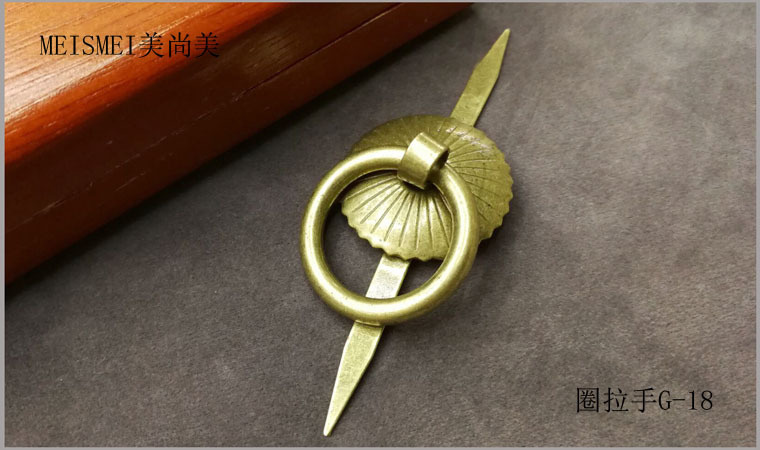 30mm antique copper-plated small circular drawer handle, new Chinese-style medicine cabinet, tea canister gear buckle ring, circular pull ring pic 10