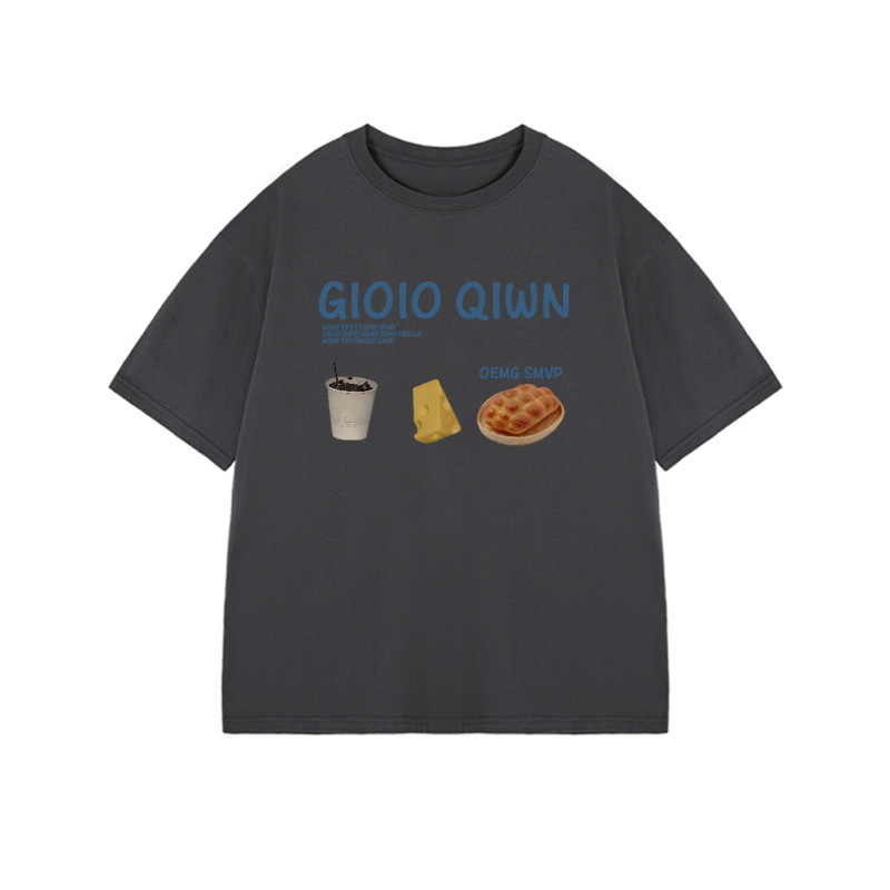 Design sense niche algodón gris camiseta de manga corta mujer verano 2025 nueva talla grande holgada lazy media manga top pic 17