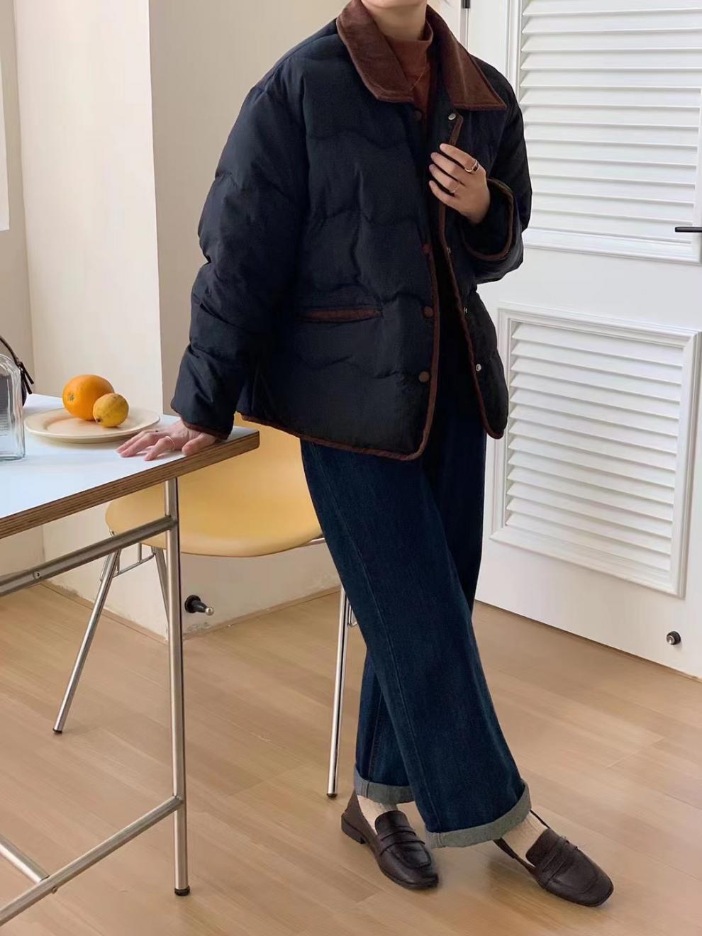 Lapel Dongdaemun light down cotton-padded jacket for women, short chanel-style cotton-padded jacket, casual coat for winter pic 35