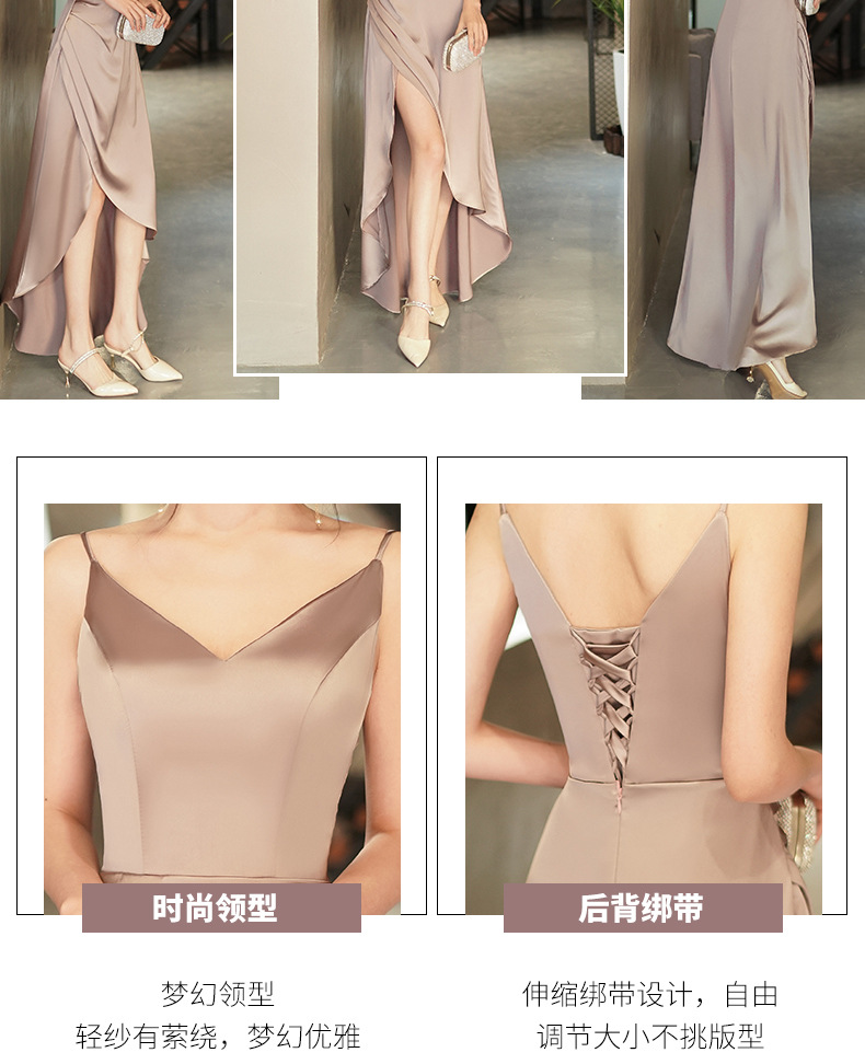 伴娘团礼服女2022年新款婚礼缎面伴娘服仙气质长款姐妹裙合唱演出详情9