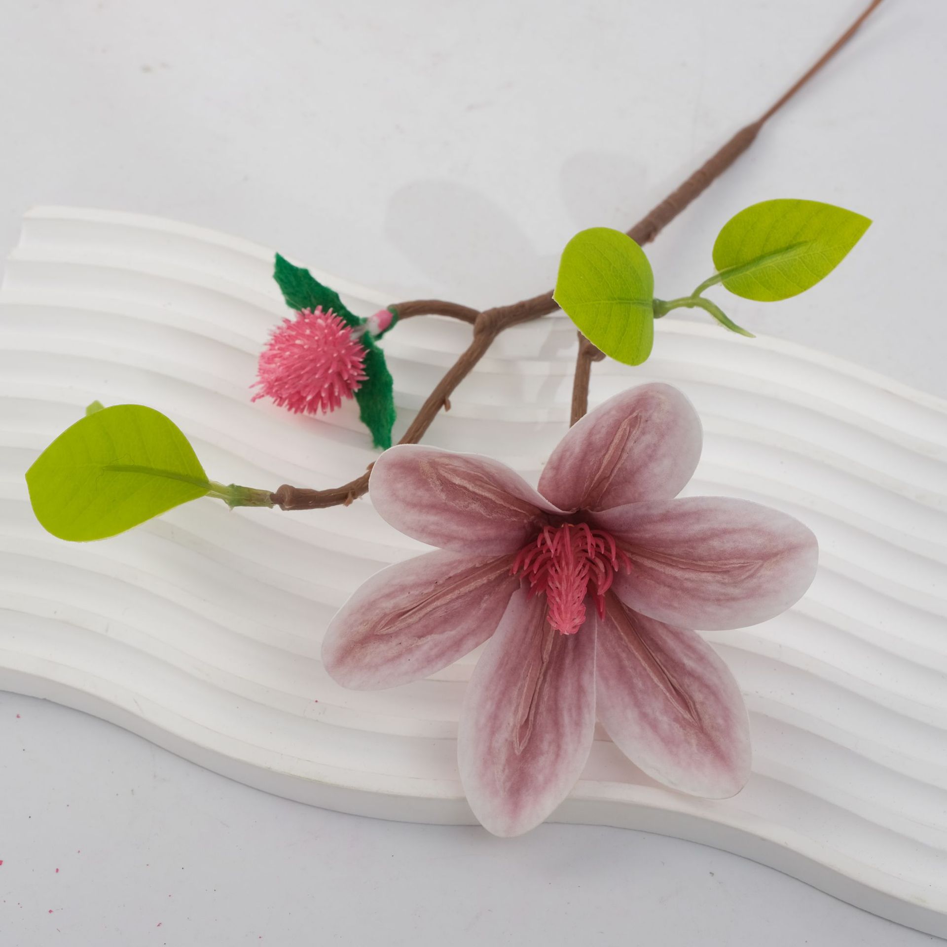 直销高档仿真花 绢花批发 玉兰花英雄花假花 客厅落地装饰花卉 美丽绽放不凋谢详情8