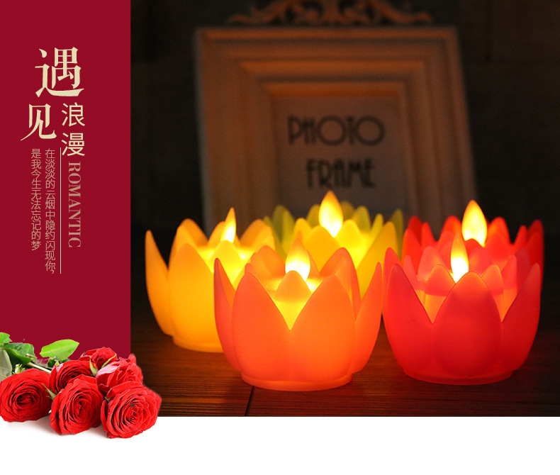 Electronic candles, LDE candles, swinging lotus candles, simulated candles, Buddha offering props, candles, decorative lights pic 4