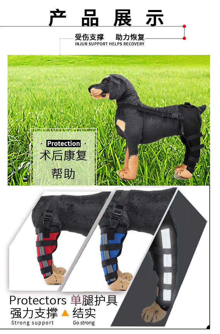 跨境狗狗用品手术后康复后腿护脚狗狗术后行走辅助狗护膝固定支撑详情2