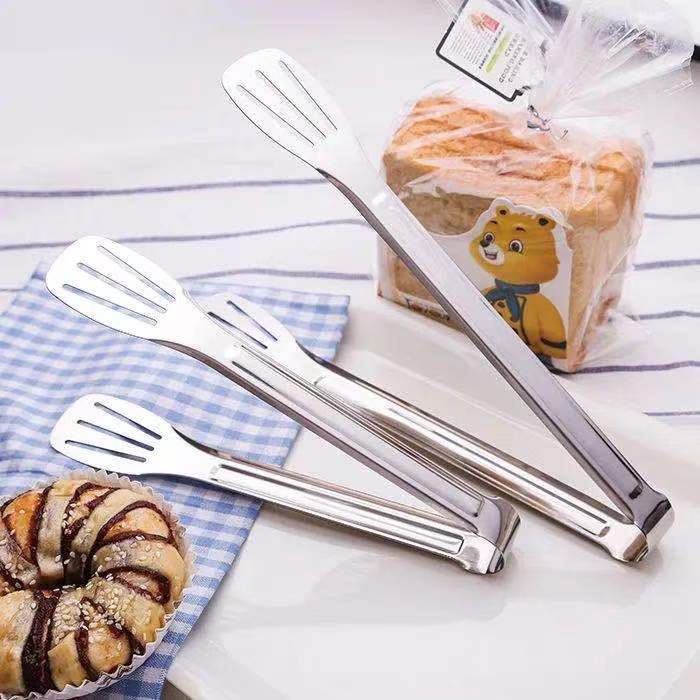 Three-line stainless steel food tongs, kitchen self-service integrated bread tongs, high-temperature resistant and scald proof barbecue tongs pic 10