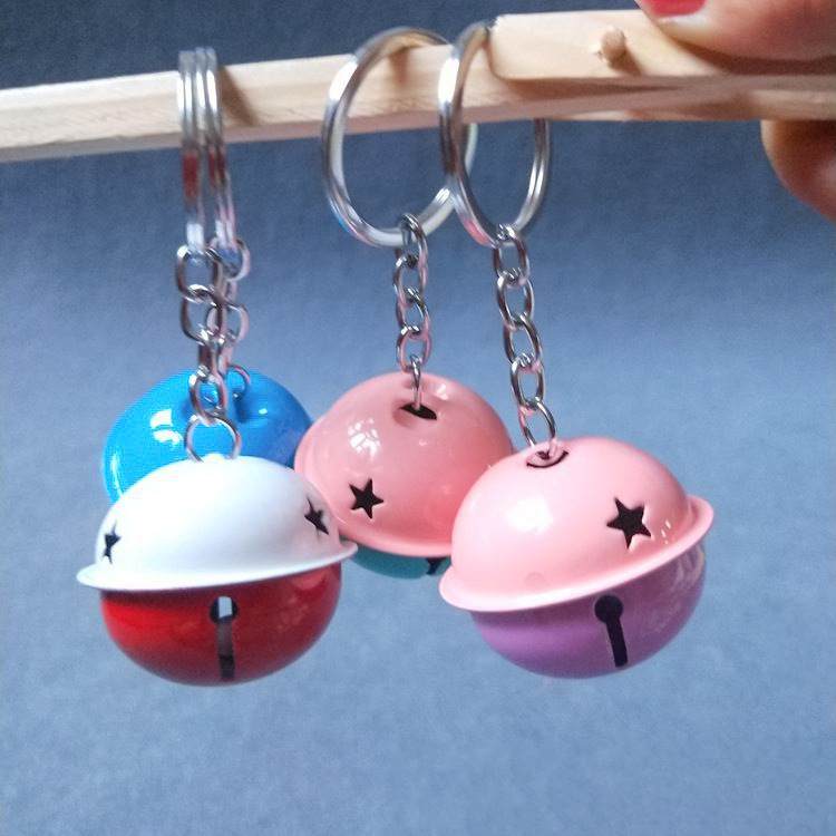 Large bell key pendants, metal colored bell key chains, key rings, wholesale at one-yuan stores pic 2