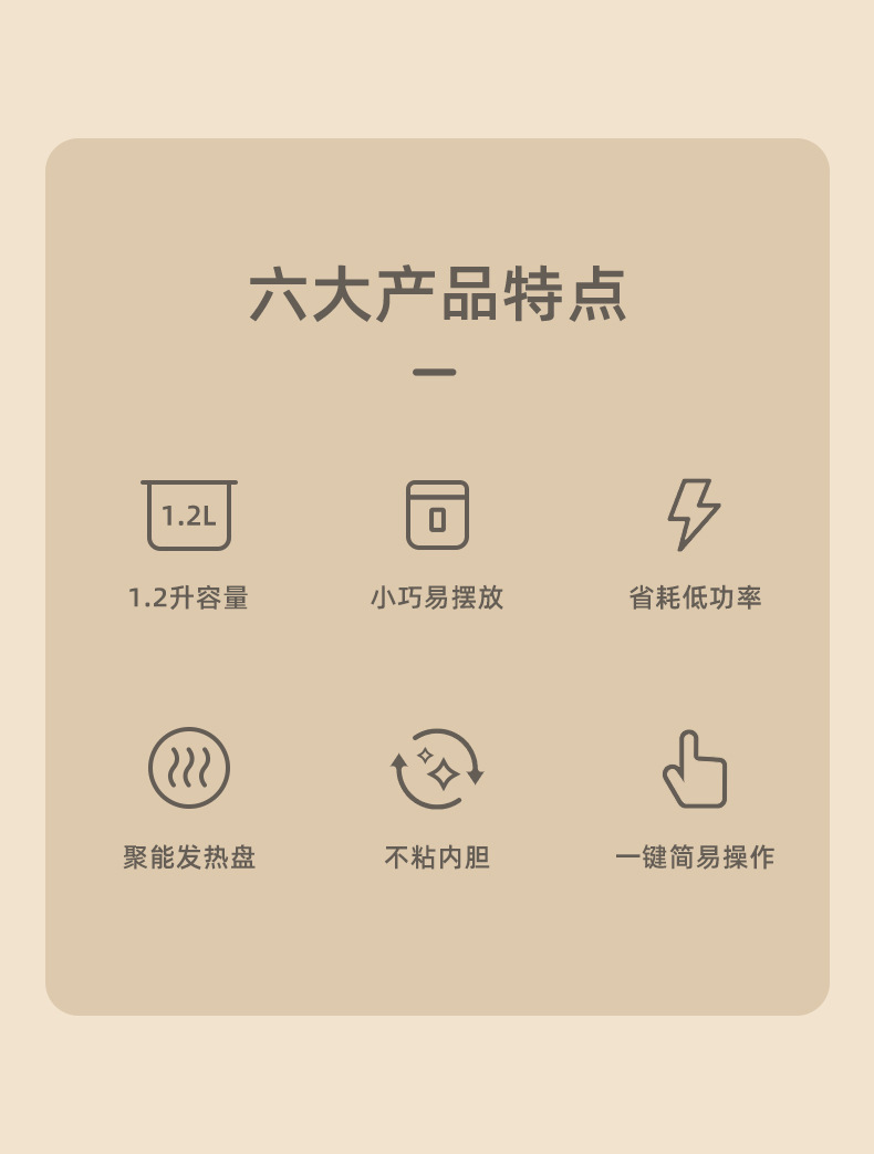 迷你电饭煲小1-2人家用预约1.2升电饭锅智能电煮锅多功能一体详情2