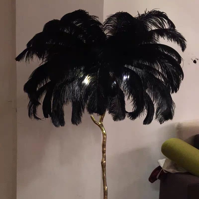 The manufacturer has 60-65 cm colored ostrich feather wedding window carnival prop decorative feather table lamp in stock pic 31