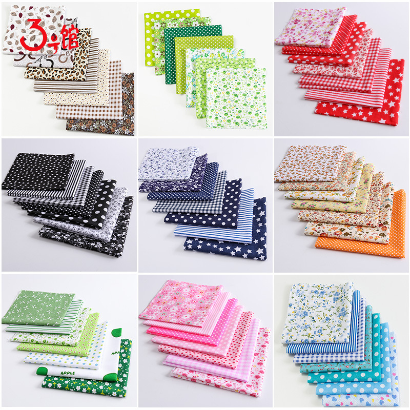 拼布布组纯棉平纹碎花布料 布头玩具碎花面料批发跨境diy手工拼布详情4