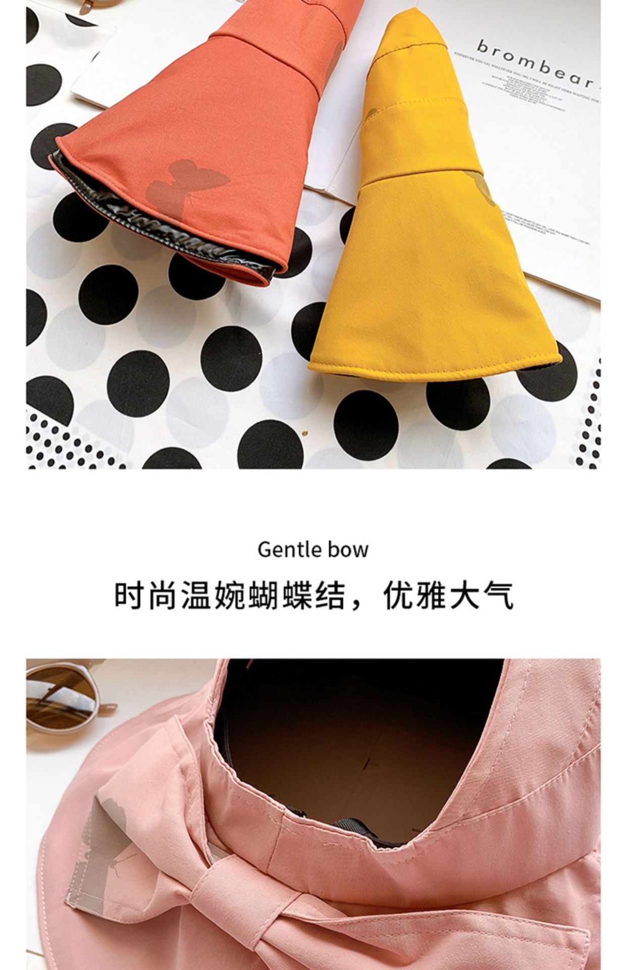帽子女夏防晒空顶帽大沿韩版太阳帽百搭时尚蝴蝶结遮脸遮阳渔夫帽详情9