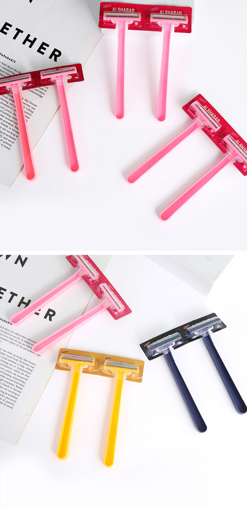 ALSHABAB吉派浴室浴场一次性胡子刀酒店宾馆澡堂专用一次性刮胡刀手动剃须刀详情8