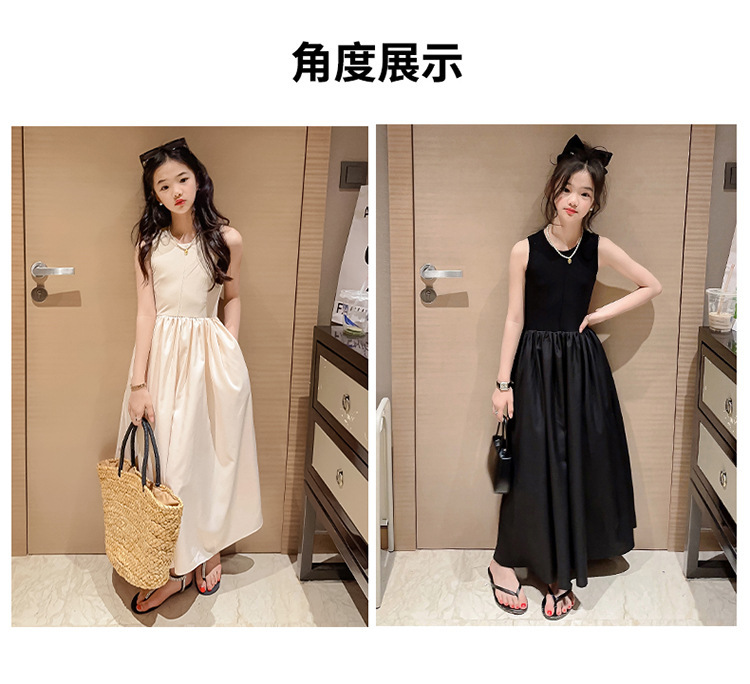 女童连衣裙夏装2023新款夏季儿童洋气公主裙网红中大童无袖长裙子详情9