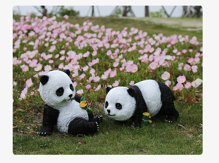 花园装饰 庭院摆件 户外草坪园林雕塑树脂工艺品动物仿真熊猫摆件详情10