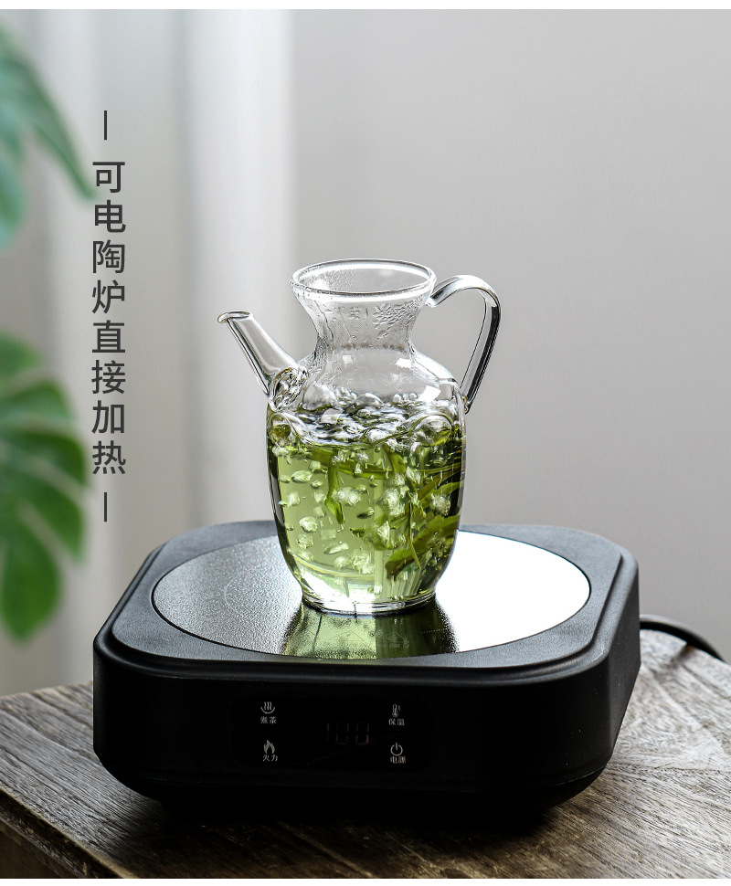 爆款仿宋茶壶自带过滤绿茶壶耐热玻璃加厚小青柑茶壶可明火加热壶详情9