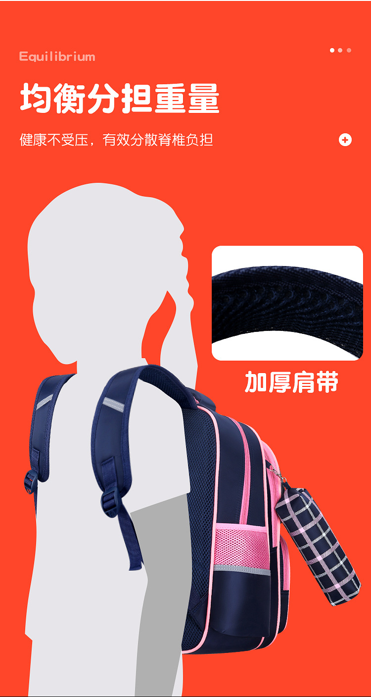 New primary school schoolbag for girls with bow double shoulder bag 1-3-6 grade PU waterproof and weight-reducing children bag pic 5