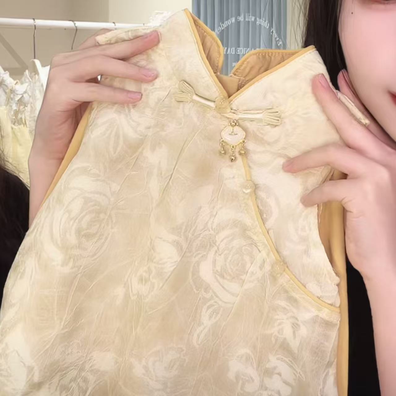 国潮女童夏季中国风套装25新款设计感提花汉服女宝新款国风盘扣两件套详情5