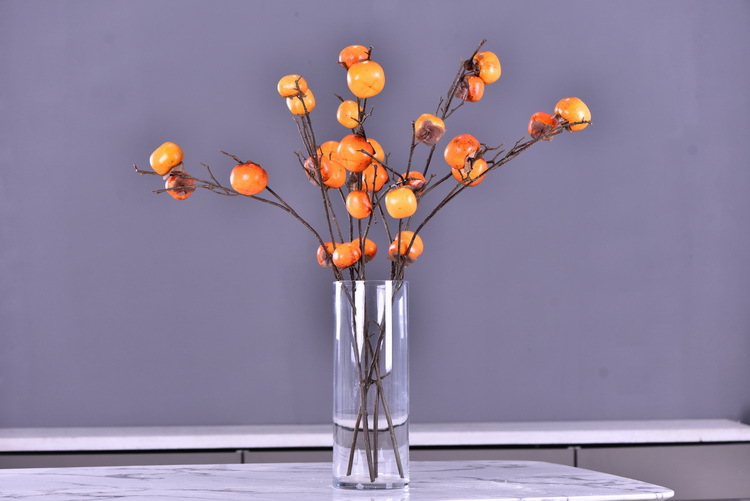 Wholesale of artificial persimmons, home living room model room soft decoration ornaments, money fruit, high-end artificial berries, decorative artificial flowers pic 13