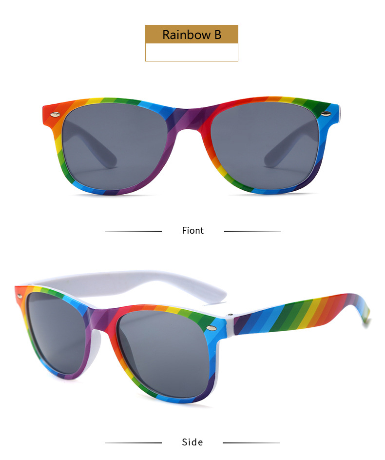 FDA cross-border rice nail sunglasses, customizable Logo promotional gift glasses, street style rainbow party sunglasses for both men and women pic 27