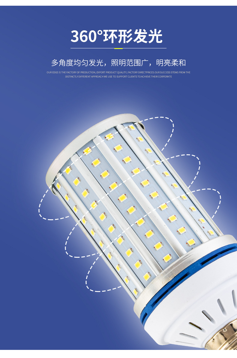 High-brightness aluminum profile LED corn bulbs, aluminum alloy garden street lamps, Chinese lighting project, household and factory lighting pic 7