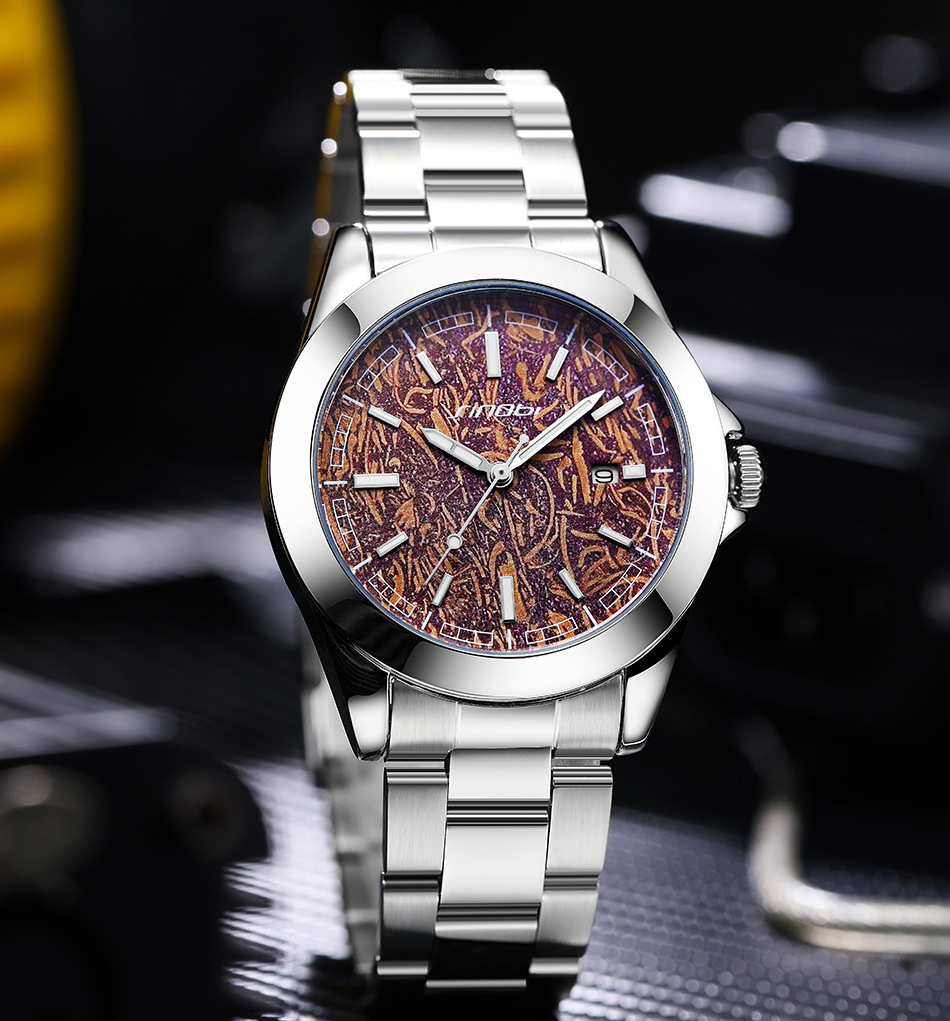 Sinobi男款手表男防水高级感商务石英表男表实心钢带男士广州腕表详情20