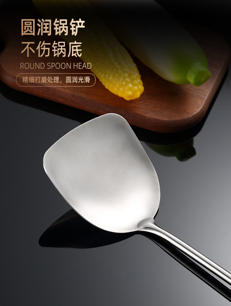 Stainless steel soup spoons, spatulas, kitchenware sets, complete kitchen cooking spatulas wholesale, household kitchenware and cooking utensils pic 7