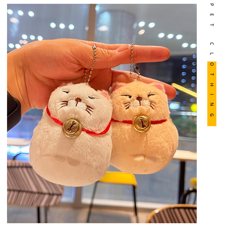 Japanese-style cartoon bell cat keychain pendant backpack decoration plush toy keychain pic 11