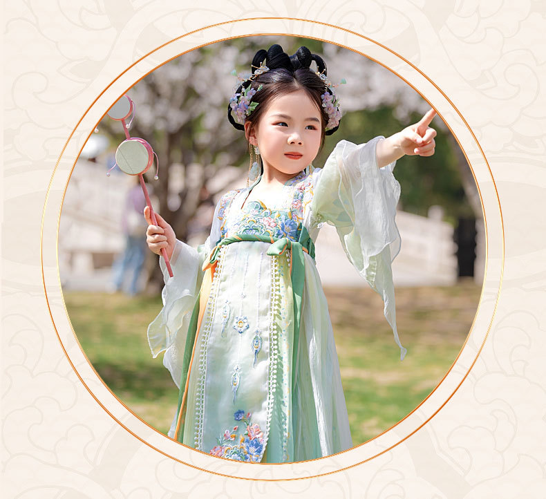 国潮女童汉服2025夏季新款儿童古装仙气高端襦裙小女孩唐装日常连衣裙详情11
