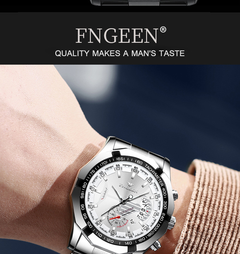 Fenzun waterproof non-mechanical watch, large dial watch, super large new calendar cross-border Shopee watch, creative technology pic 37