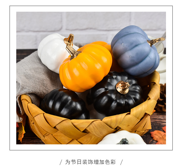 Simulated pumpkin models, colorful pumpkin ornaments, decorative props, vegetable cabinets, display photography, early education props pic 5