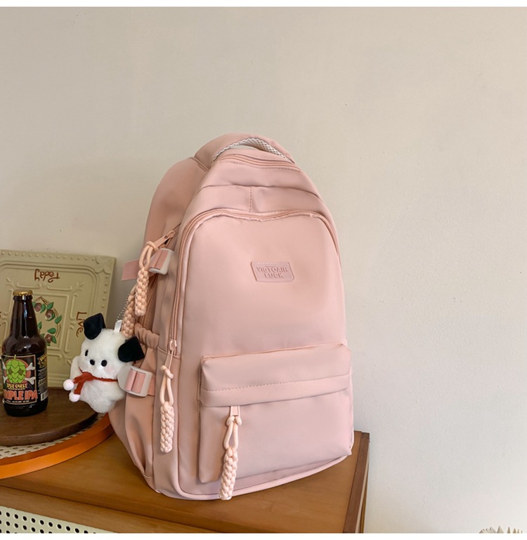 书包大容量高颜值初高中生新款双肩包大容量纯色简约防泼水背包详情32