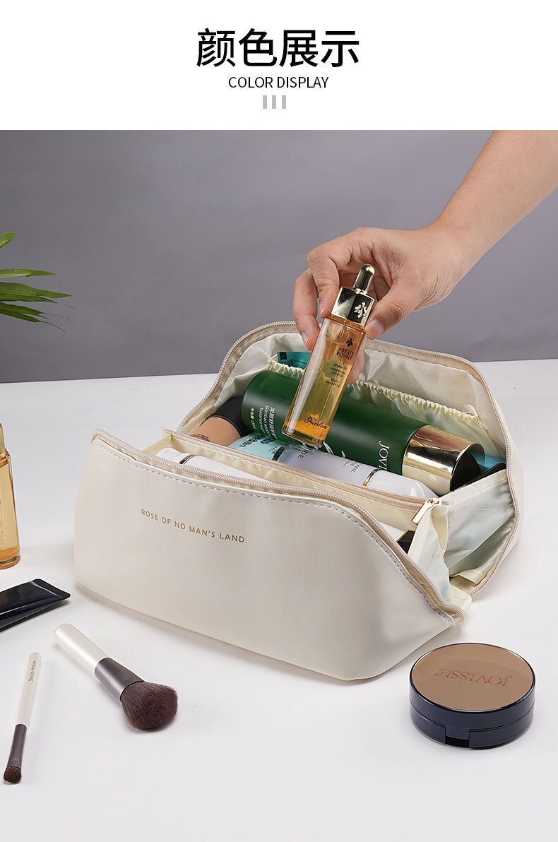 跨境高质量PU皮云朵枕头化妆包大容量手提化妆箱旅行洗漱包便携式详情13