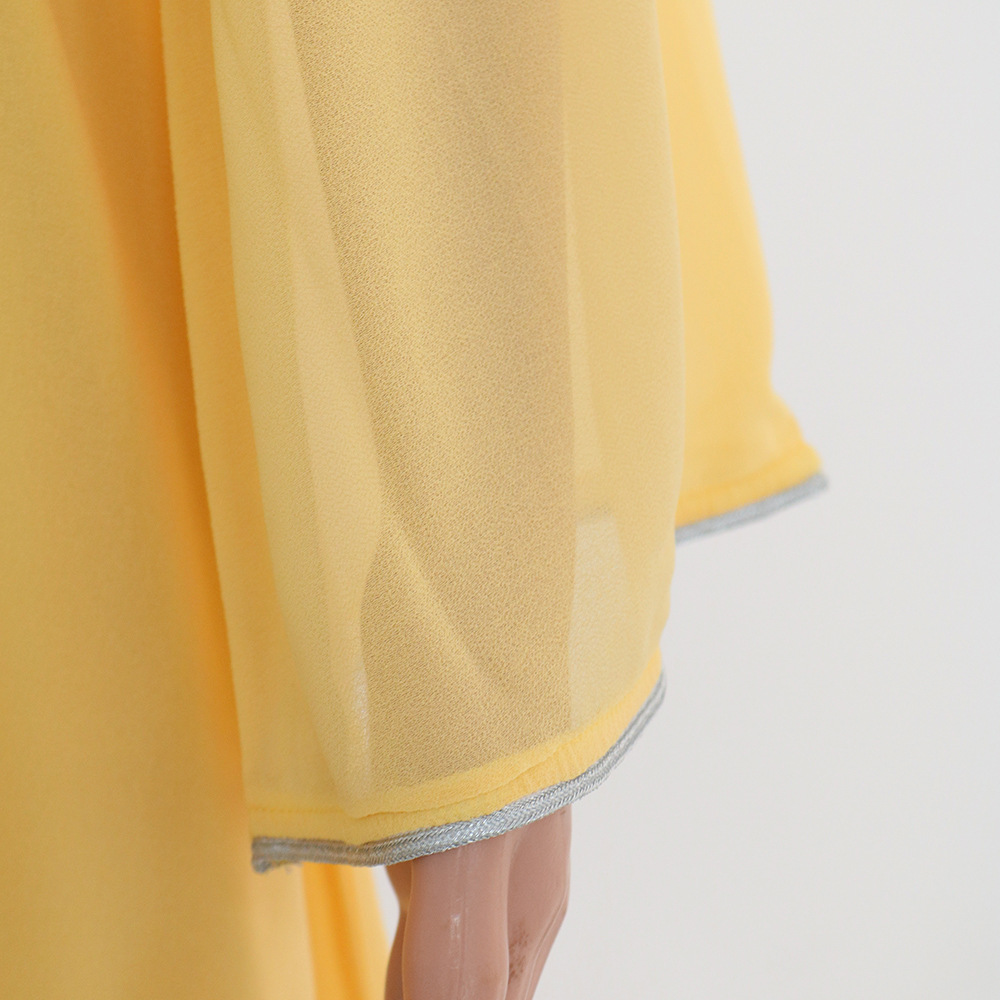 XQY500090 Foreign trade Arab robe, Middle East kaftan fashion Hot diamond belted chiffon dress pic 48