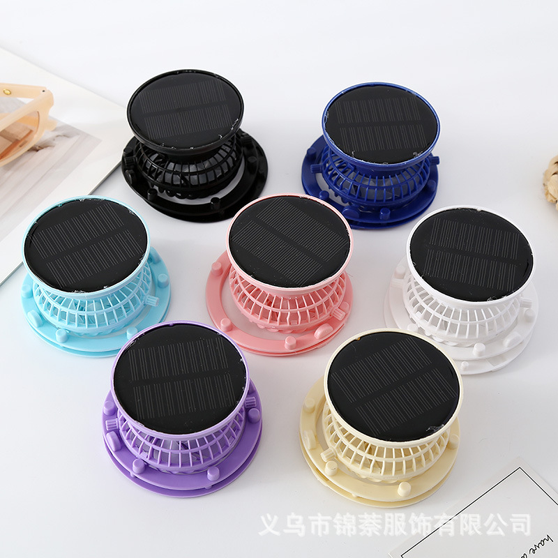 新款太阳能风扇帽180-360°旋转可拆卸风扇配件USB充电小风扇批发详情3