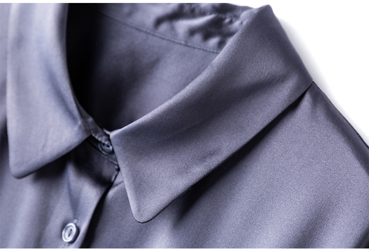 Silk short-sleeved shirt, a new summer professional shirt for women, with a unique design sense and a niche commuting top made of mulberry silk pic 48