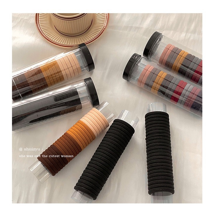 橡皮筋女扎头女生头绳发圈发绳高弹力耐用黑色儿童不伤发大人皮套详情29