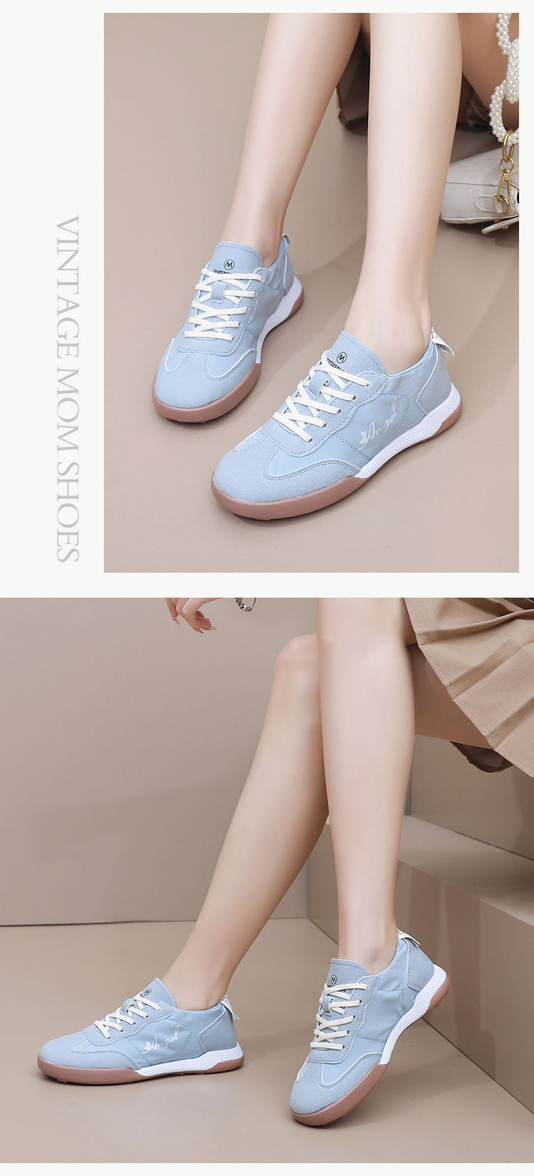 ins韩新款阿甘鞋女2024春夏学生运动跑步鞋休闲鞋松紧拼接休闲鞋详情18