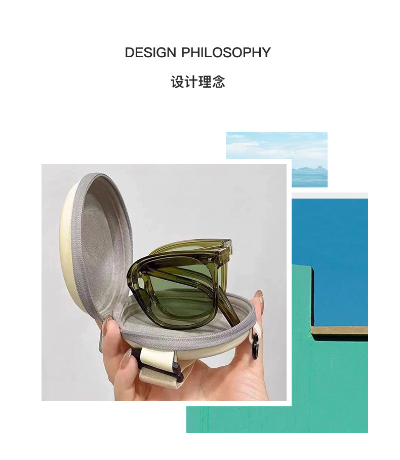 New foldable portable sunglasses for women with a high-end feel, the same style as Douyin and Xiaohongshu sun protection polarized sunglasses, trendy wholesale pic 3