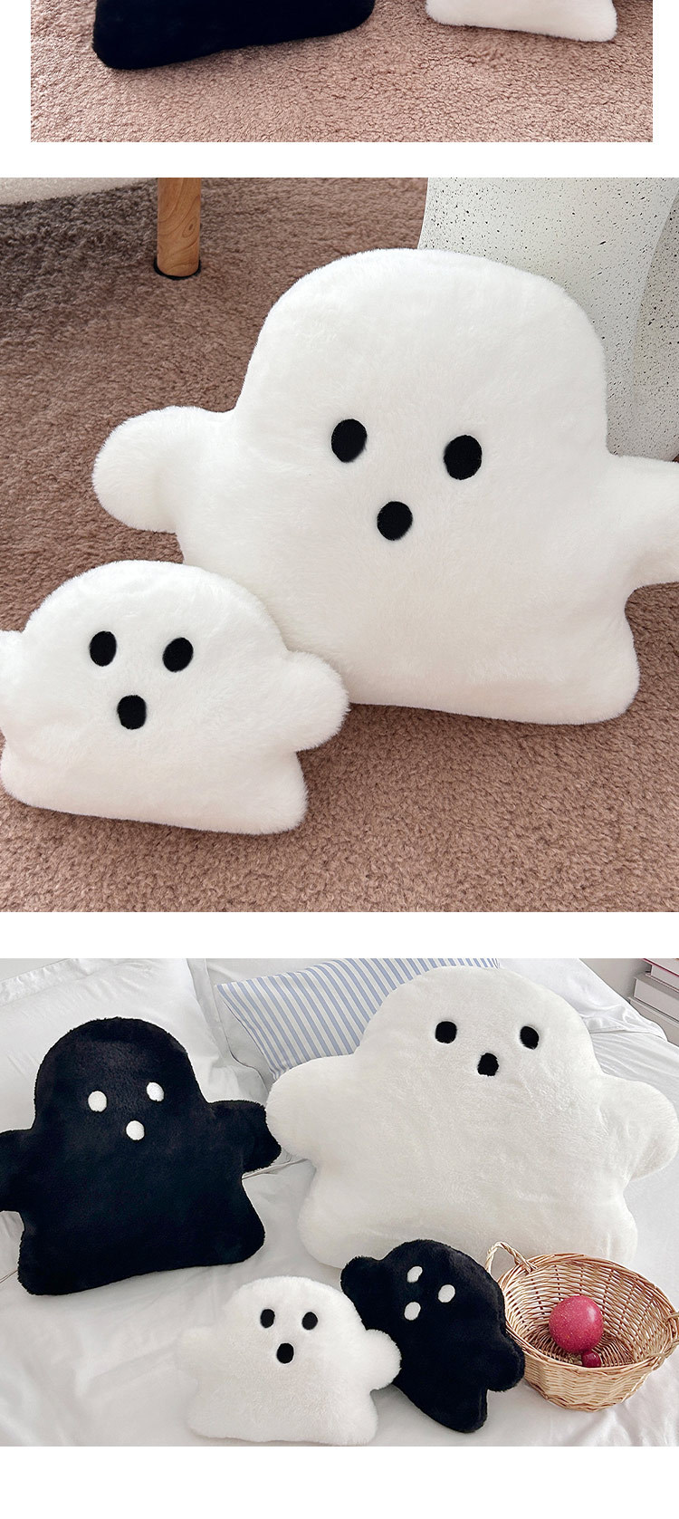 跨境万圣节卡通幽灵抱枕玩偶毛绒玩具公仔挂件抱着睡觉布偶靠枕靠详情7