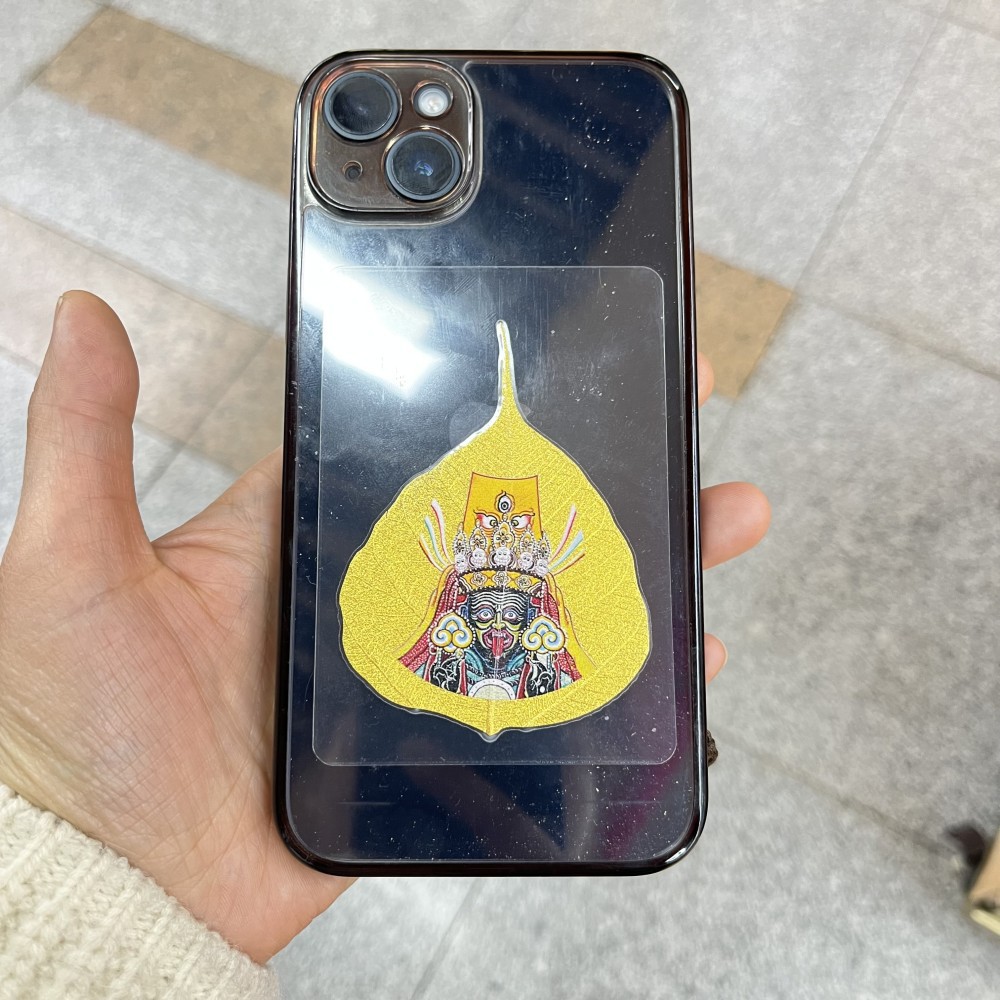 菩提叶彩绘唐卡手机贴龙五爷扎基拉姆黄财神凤九龙年小礼品ht岁详情2
