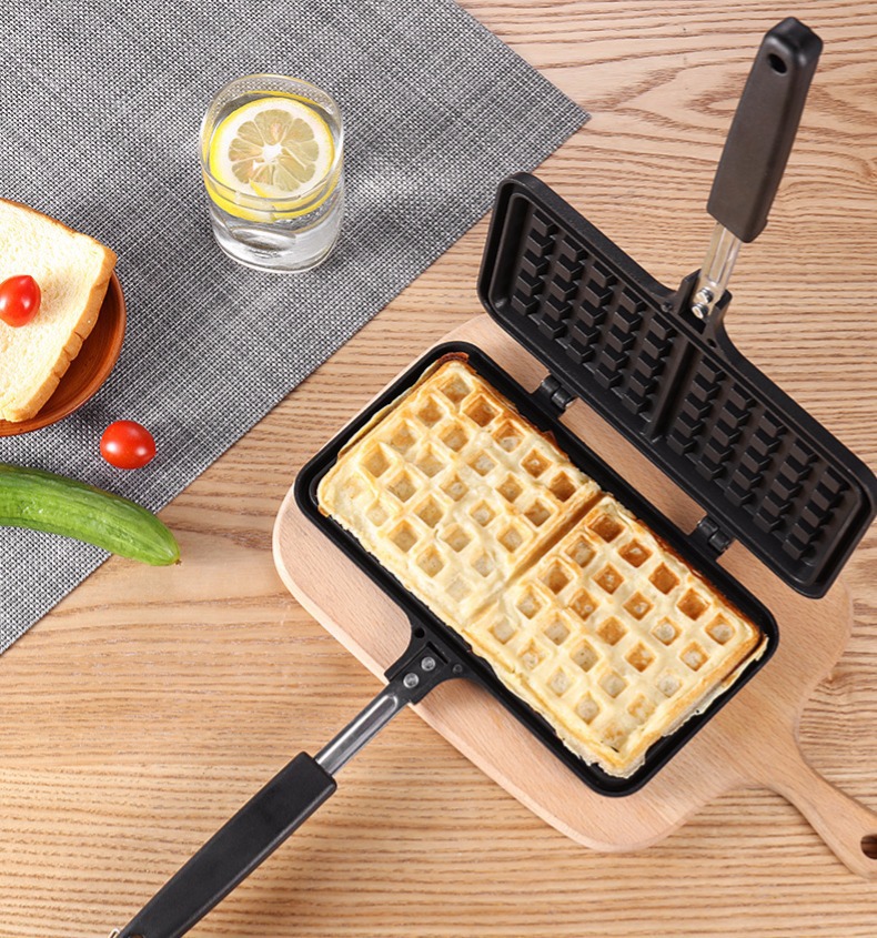 华夫饼烤盘模具燃气灶电磁炉通用三明治华夫饼锅烤盘waffle maker详情3