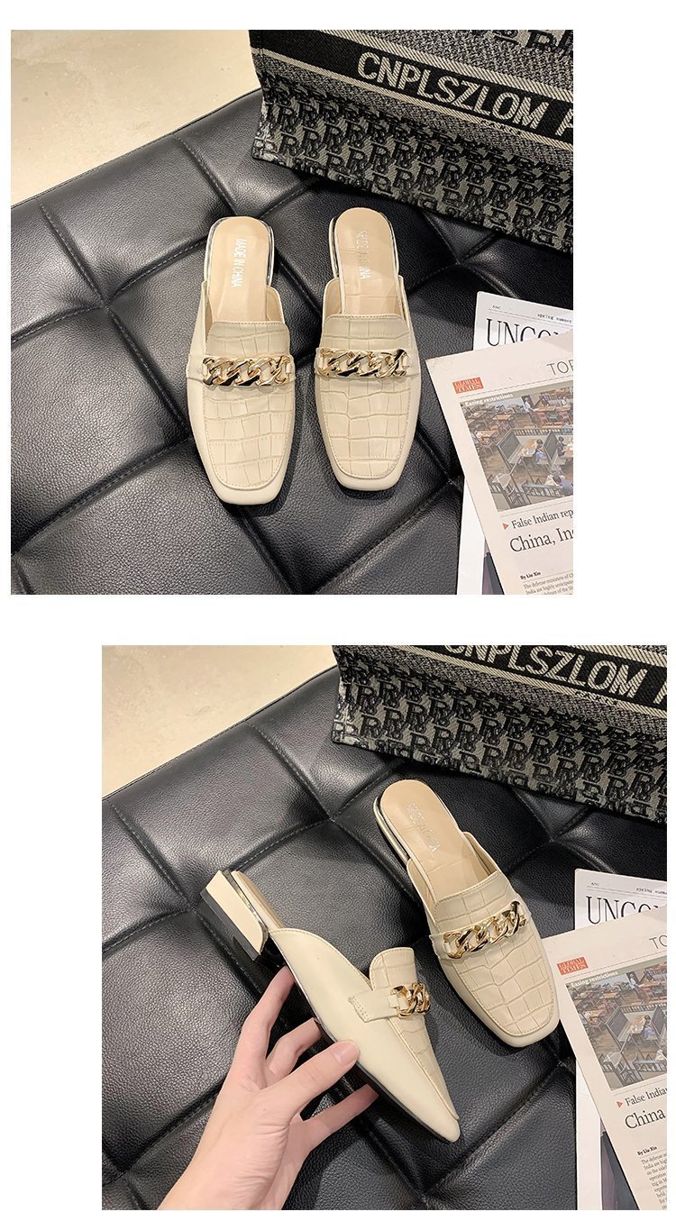 穆勒鞋女2022春夏新款外贸大码包头半拖百搭方头低跟凉拖鞋批发详情9