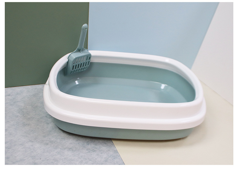 Semi-enclosed cat litter box with anti-splash thickened pet supplies manufacturer, cat toilet with shovels and cat litter box wholesale pic 20