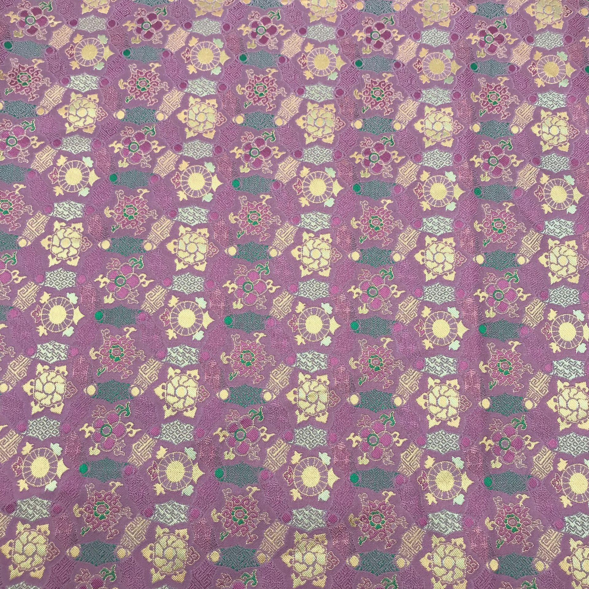 国潮现货色织宋锦中式马甲国风布料八达纹藻井竹叶提花仿宋锦旗袍面料详情28