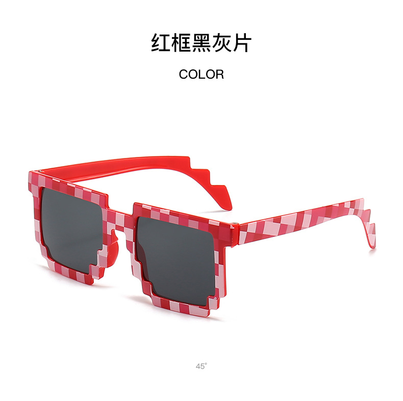 热销马赛克墨镜网红同款个性表演二次元太阳镜拍照搞怪太阳眼镜潮详情16