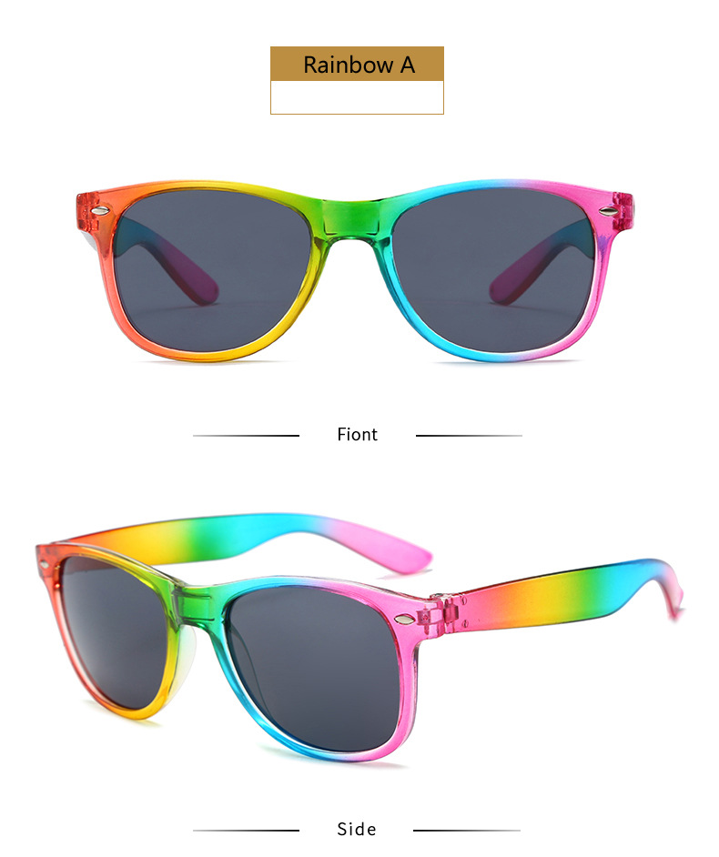 FDA cross-border rice nail sunglasses, customizable Logo promotional gift glasses, street style rainbow party sunglasses for both men and women pic 26