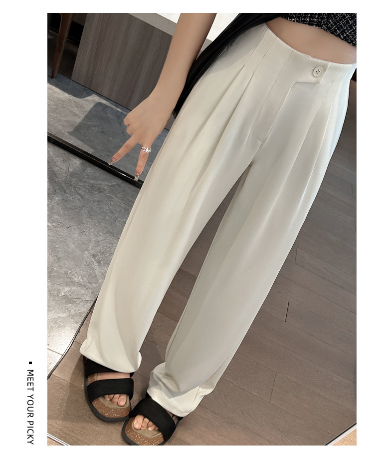 现货厂家批发 西装裤女2024新款高腰垂感阔腿裤宽松显瘦窄版 长裤详情41