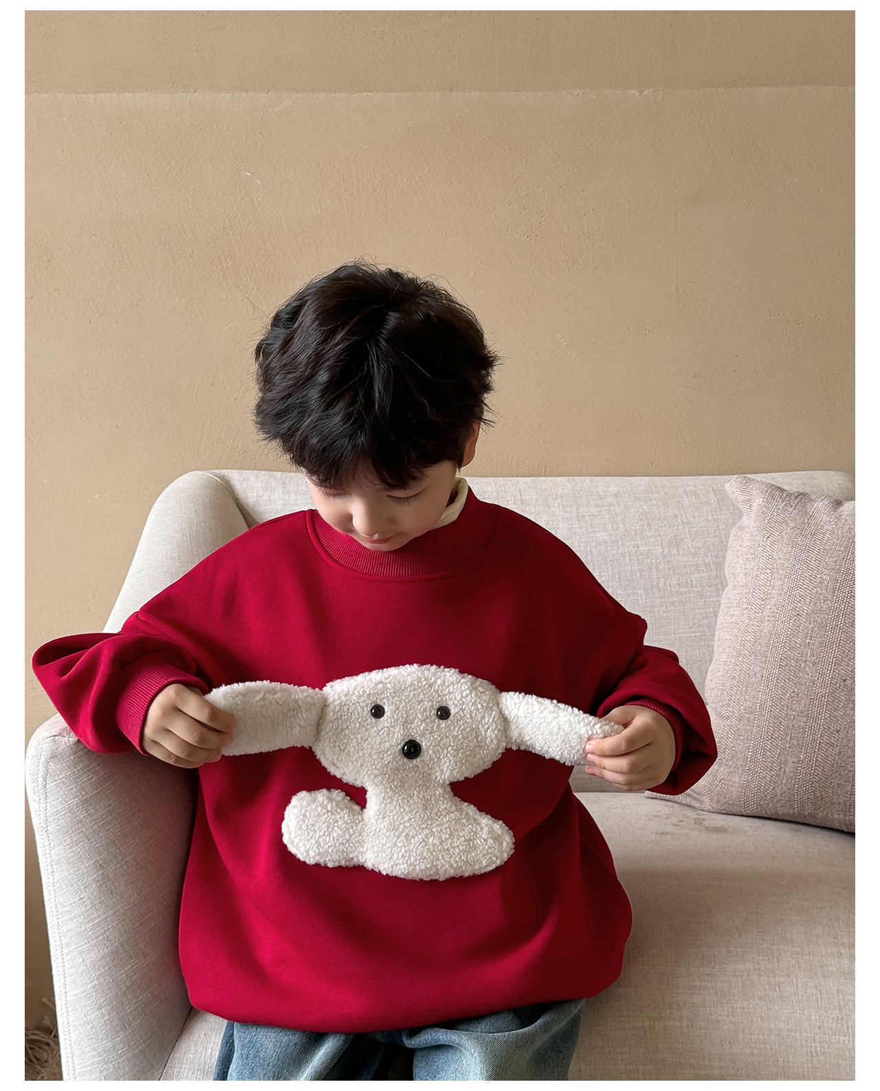 童酷2024儿童冬款湖州织里童装可爱宝宝上衣立体小狗加厚男童卫衣详情19