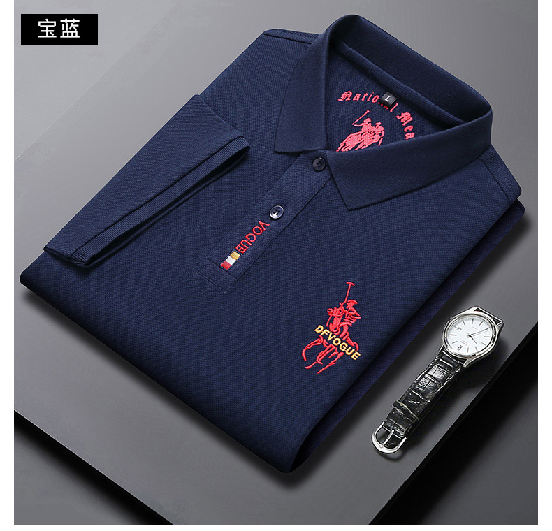 polo衫夏季潮牌商务时尚男装休闲男士t恤刺绣宽松百搭短袖t恤男详情12