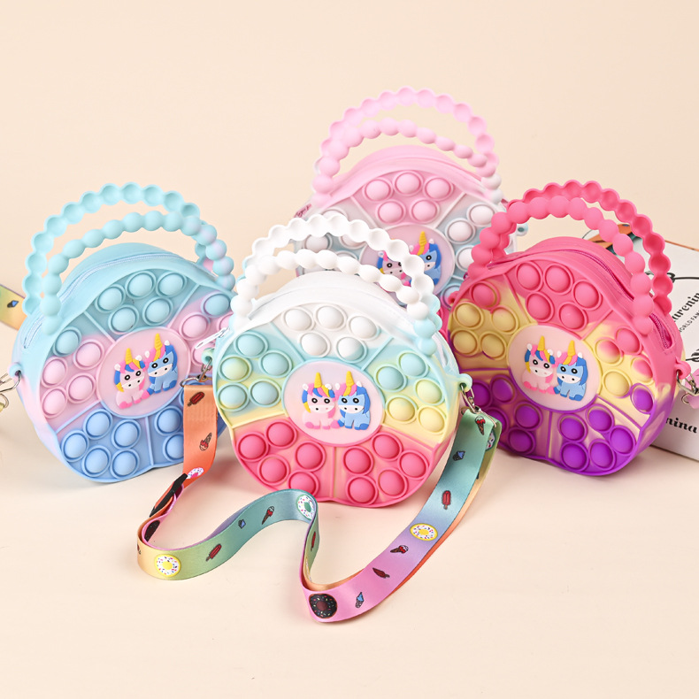 2023新款儿童花型手提单肩斜挎包卡通迷你可爱泡泡包硅胶手提零钱详情4