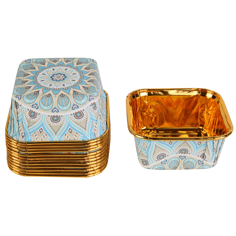 波西米亚风正方形蛋糕纸杯新款特色单面金正方形蛋糕纸杯蛋糕杯6.详情8